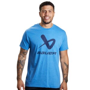 BAUER CORE LOCKUP CREW ADULT BLUE T SHIRT
